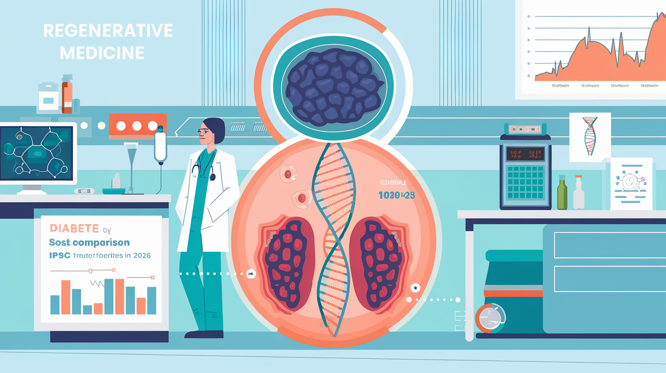 Infographic: stem cell therapy for diabetes cost comparison iPSC vs traditional treatments 2026